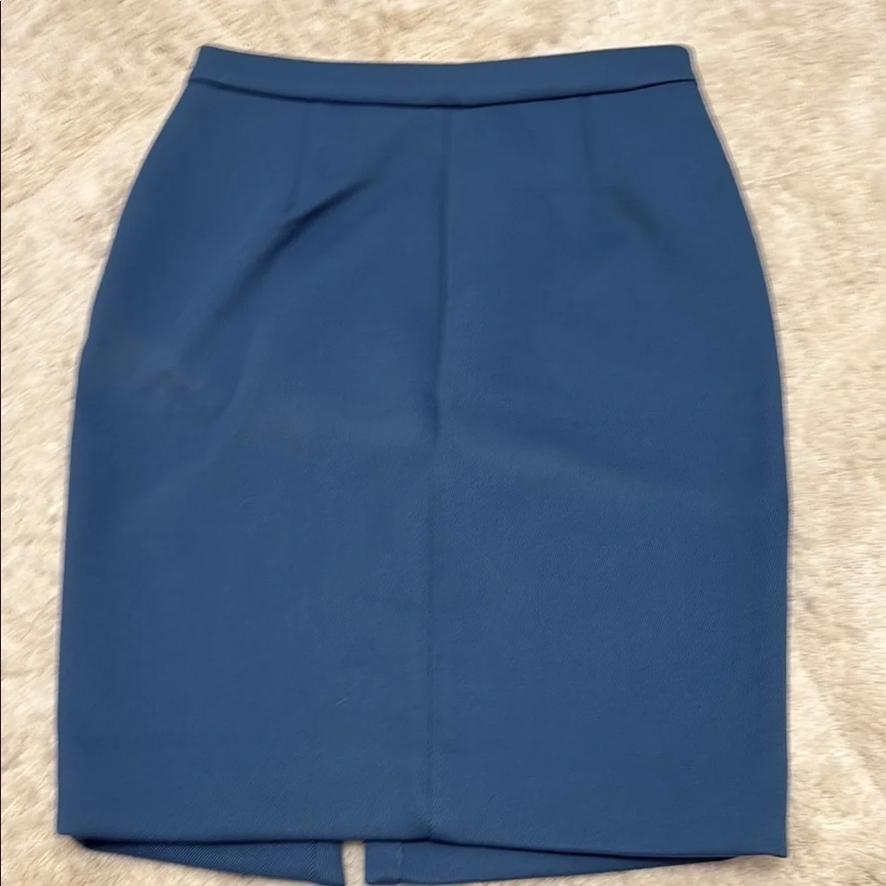 💙NWT J. Crew Blue Pencil Skirt with Gold Zipper